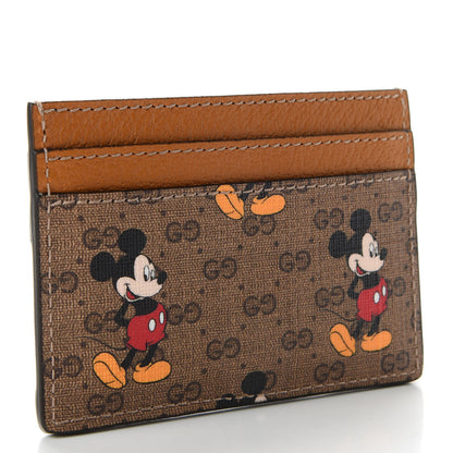 Gucci X DISNEY Mini Vintage GG Supreme Monogram Mickey Mouse Card Holder Beige Vintage Sun Oil 3 of 7