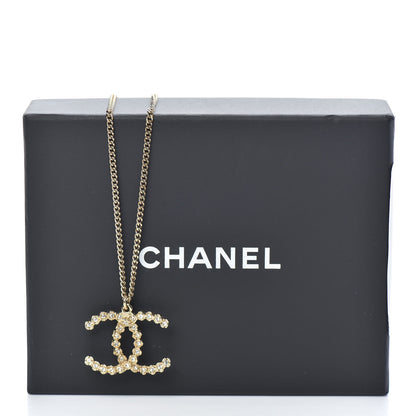 Chanel Crystal CC Pendant Necklace Gold 6 of 6