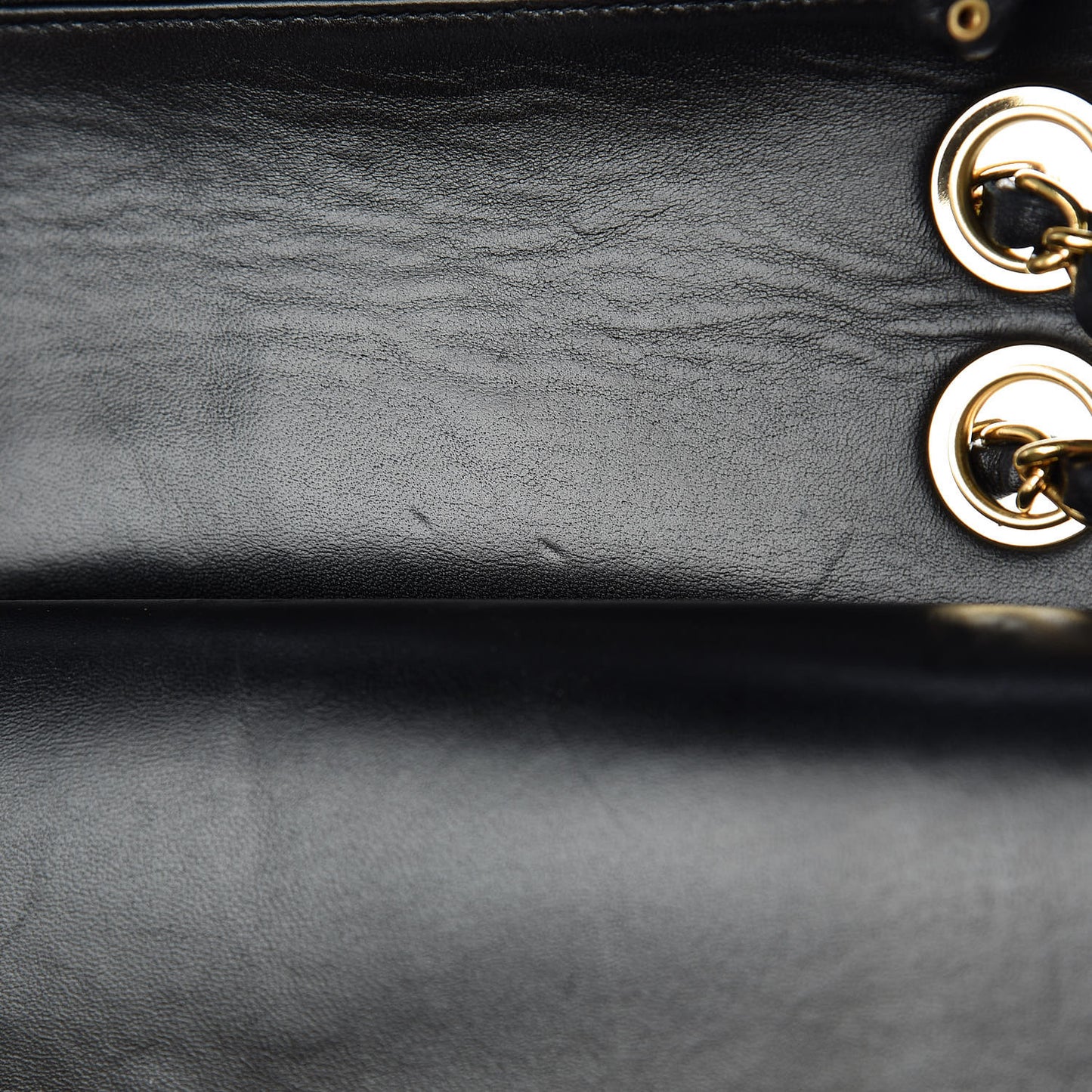 Lambskin Quilted Medium Double Flap Black