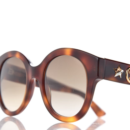 Gucci Round Frame GG Star Sunglasses GG0207S Tortoiseshell 8 of 9