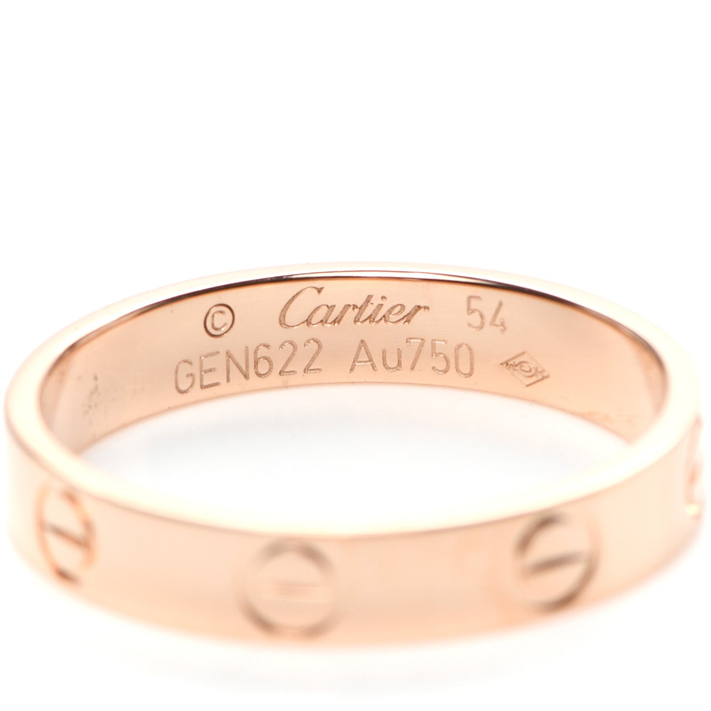 18K Pink Gold 3.5mm LOVE Wedding Band Ring 54 7