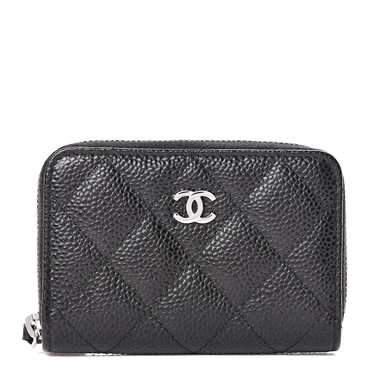 Chanel Caviar Quilted Zip Coin Purse Black 1 of 10