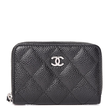 Chanel Caviar Quilted Zip Coin Purse Black 1 of 10