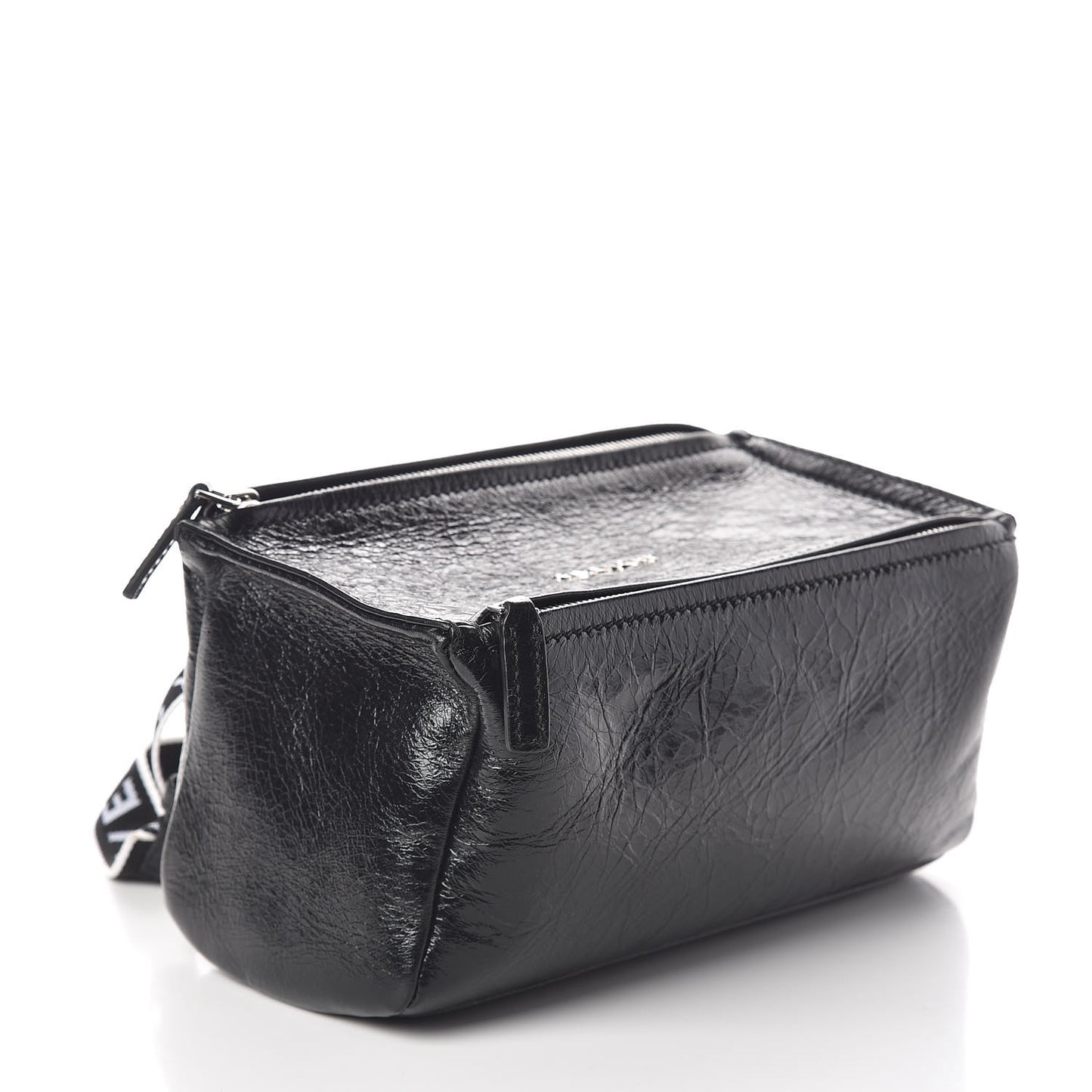 Crinkled Patent Deerskin Mini Pandora Black