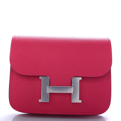 Hermes Epsom Constance Slim Wallet Rose Mexico 2 of 7