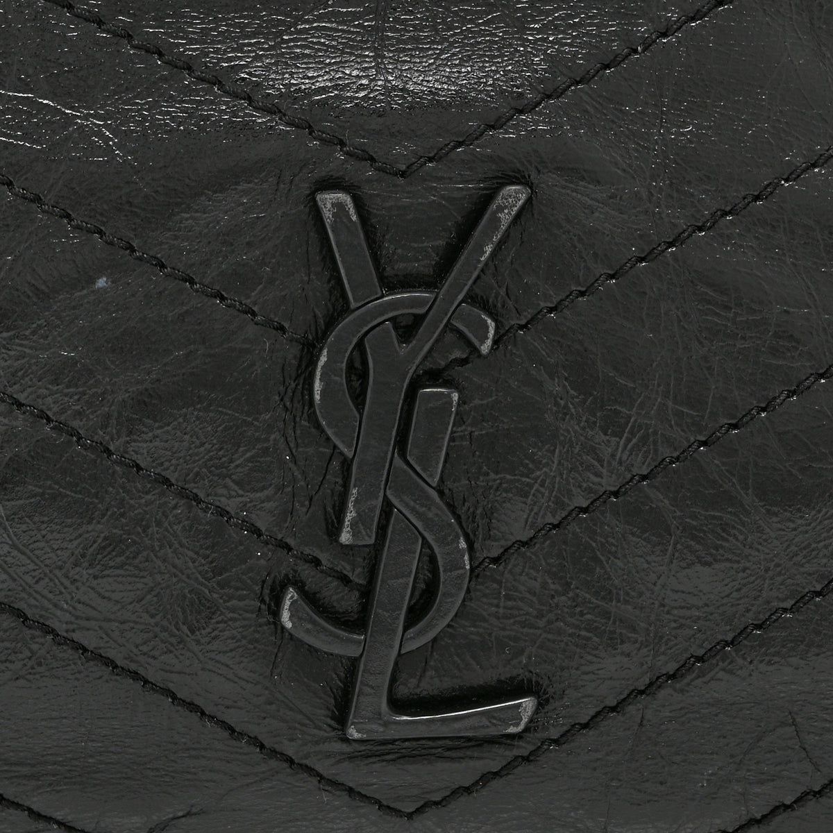 Saint Laurent Crinkled Calfskin Matelasse Monogram Large Niki Shopper Tote Black 11 of 11