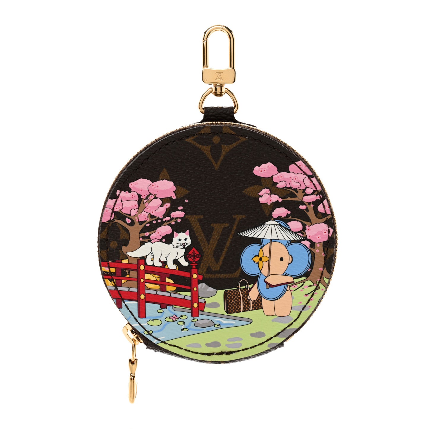Monogram 2021 Christmas Animation Japanese Garden Round Coin Purse Wisteria Pink