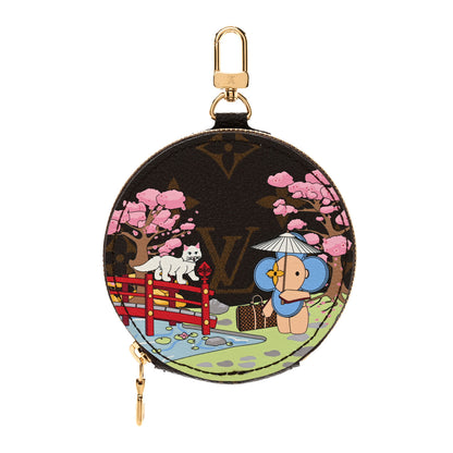 Louis Vuitton Monogram 2021 Christmas Animation Japanese Garden Round Coin Purse Wisteria Pink 1 of 7
