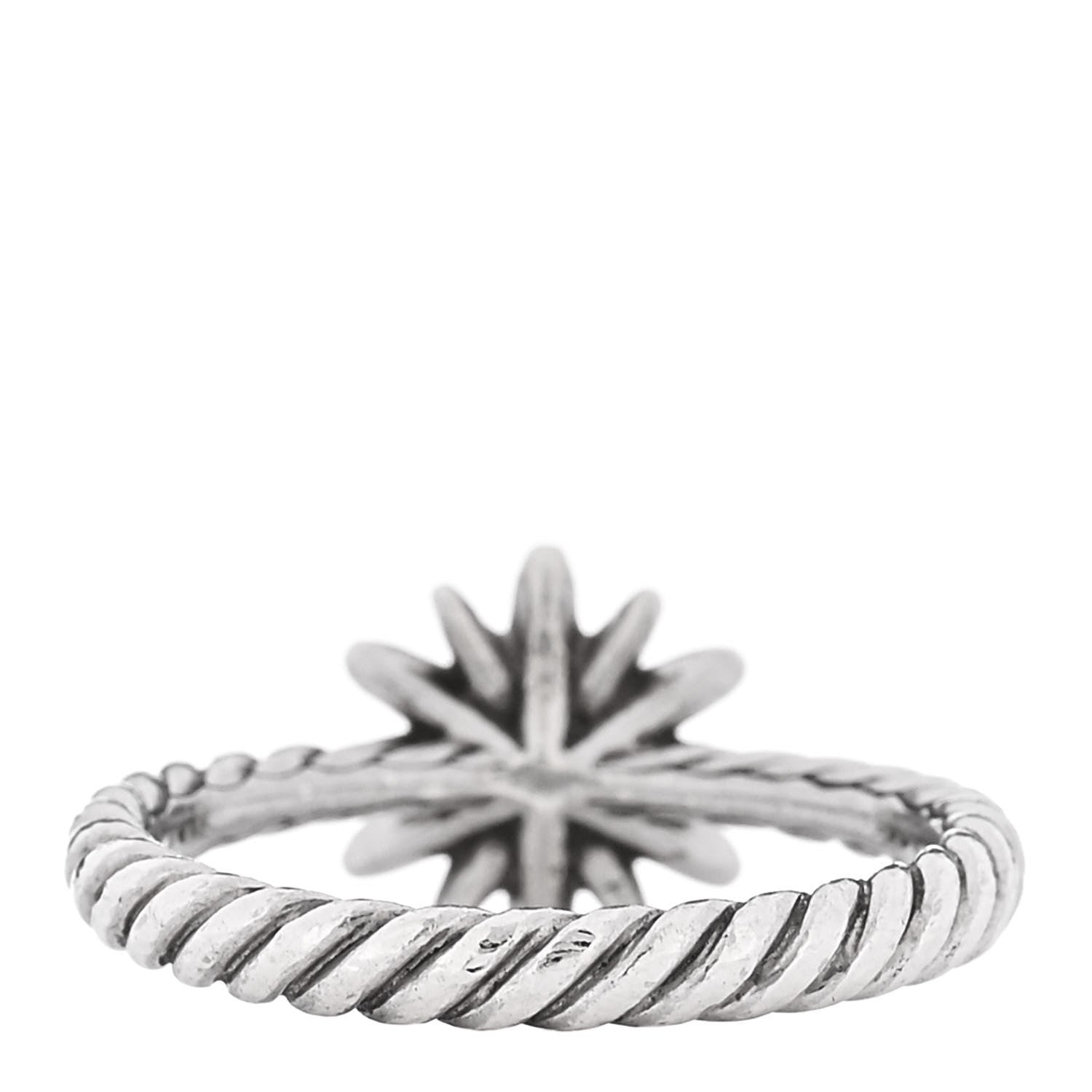 David Yurman Sterling Silver Diamond Petite Starburst Ring 52 6 3 of 4