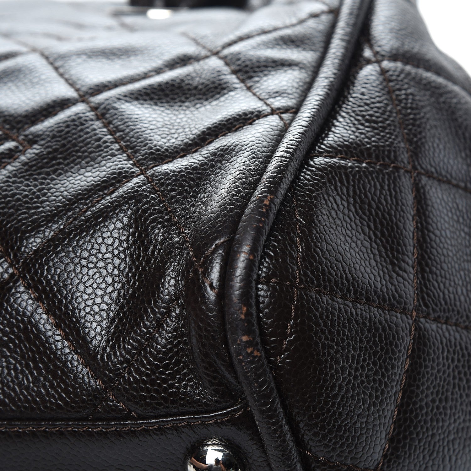 Chanel Caviar Quilted CC Timeless Bowler Brown 11 of 11