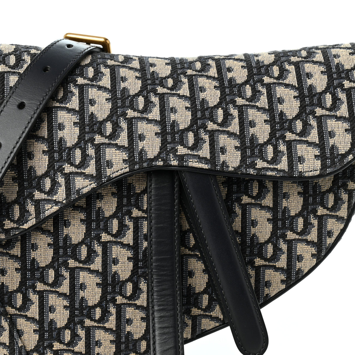 Christian Dior Oblique Saddle Bag With Strap Blue 8 of 11