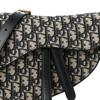 Christian Dior Oblique Saddle Bag With Strap Blue 8 of 11