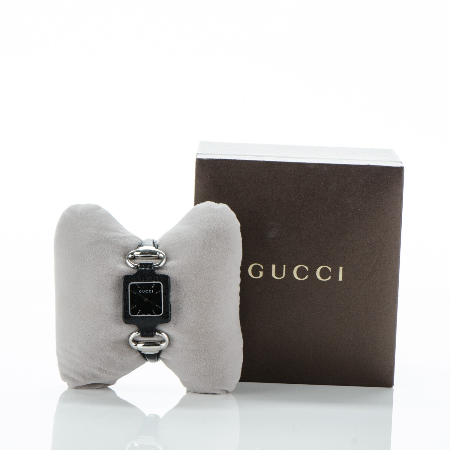 Gucci Stainless Steel Calfskin 25mm Firenze 1921 Horsebit Quartz Watch Black 7 of 7