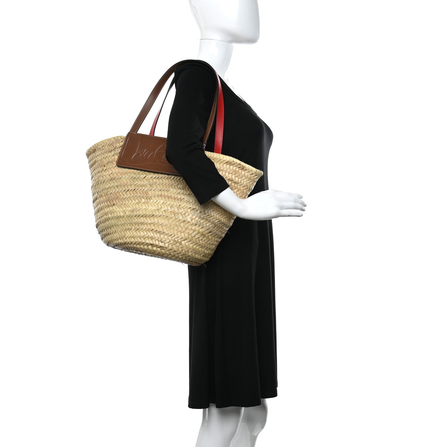 Christian Louboutin Woven Straw Loubishore Tote Beige 2 of 11