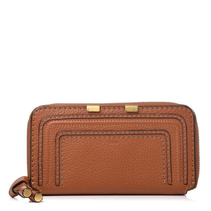 Chloe Grained Calfskin Marcie Long Zip Around Wallet Tan 1 of 10