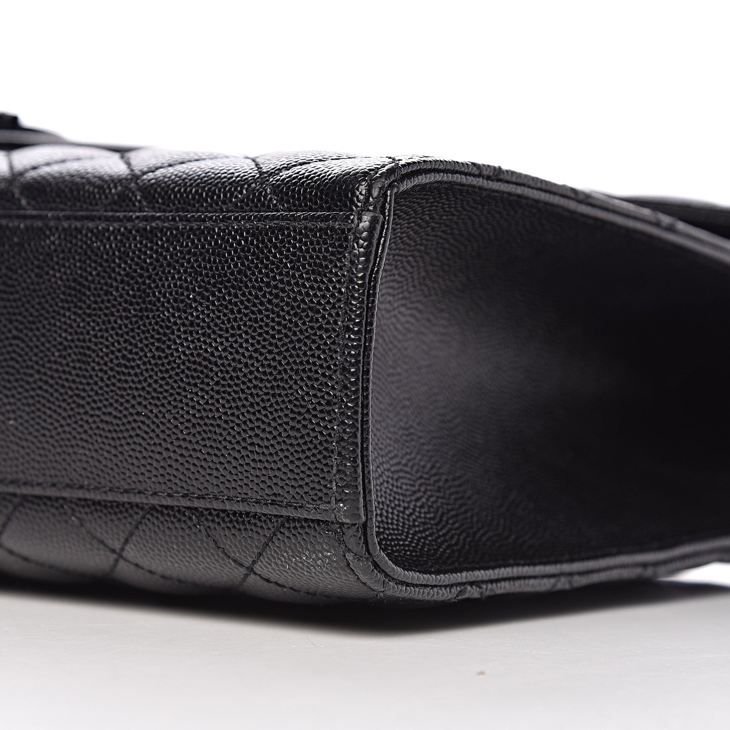 Saint Laurent Grain De Poudre Textured Mixed Matelasse Large Triquilt Monogram Monochrome Satchel Black 11 of 11