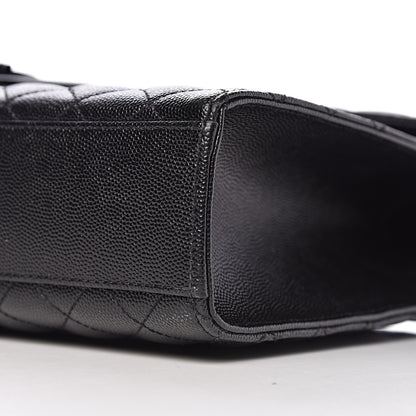 Saint Laurent Grain De Poudre Textured Mixed Matelasse Large Triquilt Monogram Monochrome Satchel Black 11 of 11