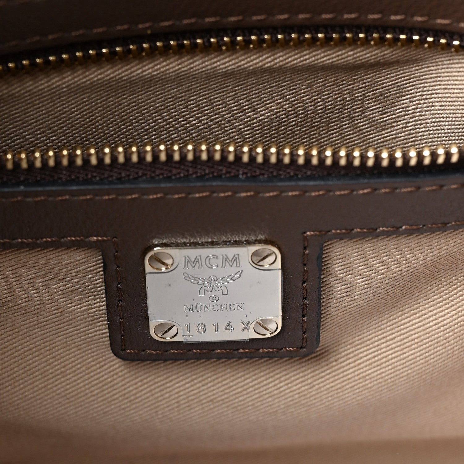 MCM Calfskin Ottomar Monogram Essential Boston Bag Chestnut 5 of 8