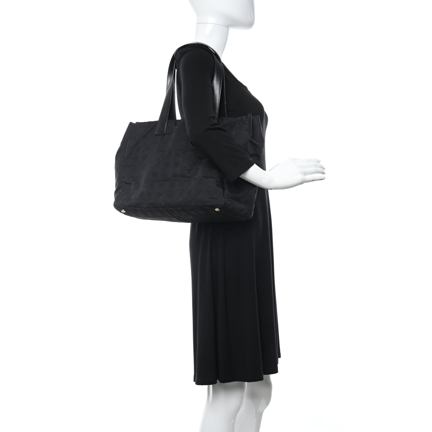 Nylon Medium Travel Tote Black