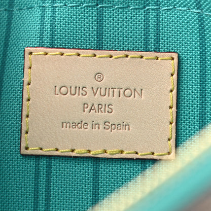 Louis Vuitton Monogram Neverfull MM GM Pochette Turquoise 6 of 7