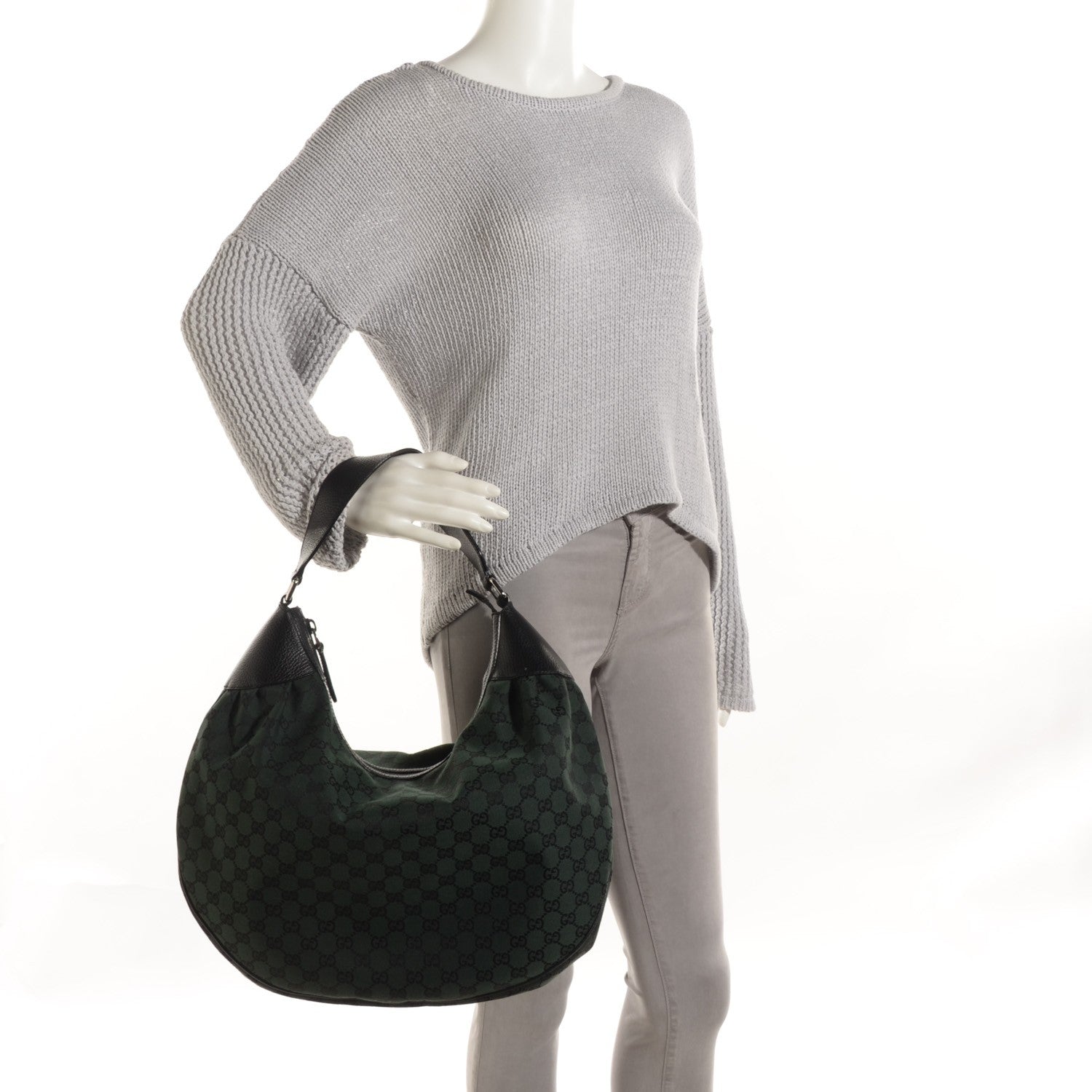 Gucci Monogram Signature Hobo Green 2 of 7