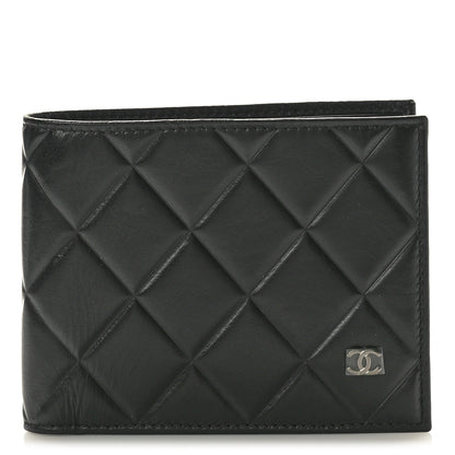 Chanel Calfskin Quilted Mens Small Pour Monsieur Wallet Black 1 of 9