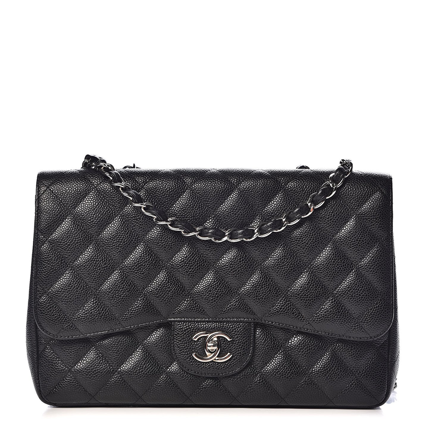 Caviar Quilted Jumbo Single Flap Black