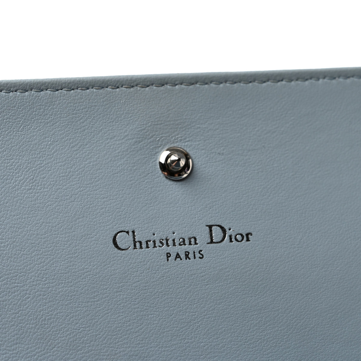 Grained Calfskin Diorama Croisiere Chain Wallet Light Blue