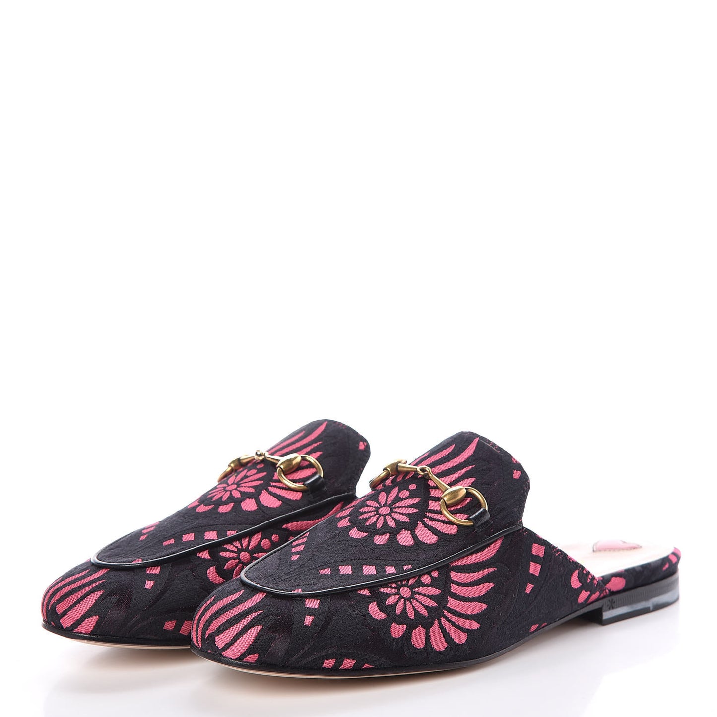 Jacquard Floral Womens Princetown Slippers 36 Pink