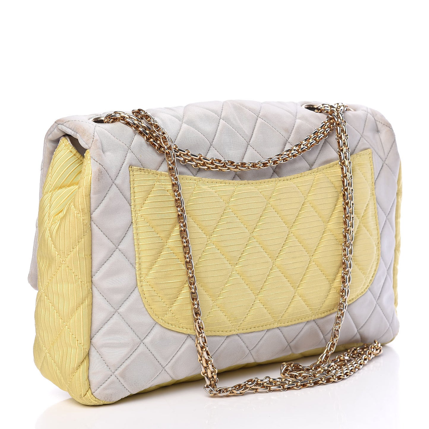 Grosgrain Satin Tri-Color 2.55 Reissue Flap Grey Pink Gold