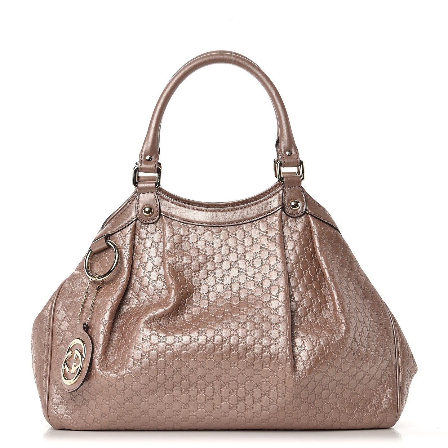 Metallic Microguccissima Medium Sukey Tote Dark Cipria