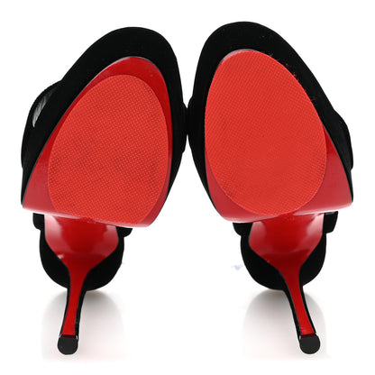 Christian Louboutin Velvet Loubi Queen Alta 150 Platform Sandals 39 Black 6 of 11