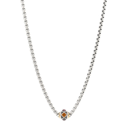 David Yurman Sterling Silver 18K Yellow Gold Citrine Garnet Renaissance Necklace 1 of 4