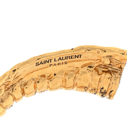 Saint Laurent Metal Asymmetrical Cobra Earrings Gold 5 of 5