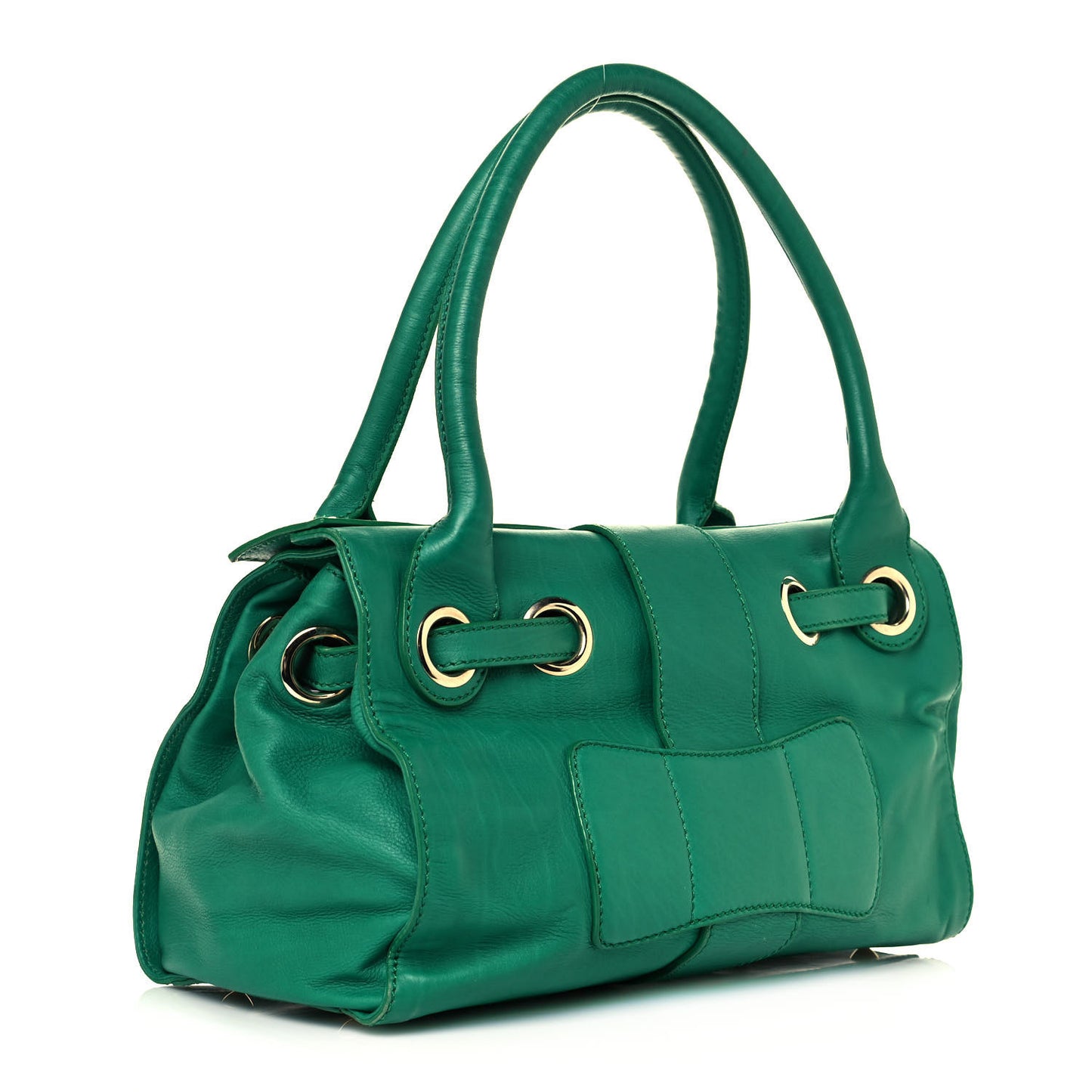 Grainy Calfskin Small Ramona Satchel Green