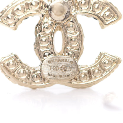 Chanel Pearl CC Earrings Light Gold 3 of 4