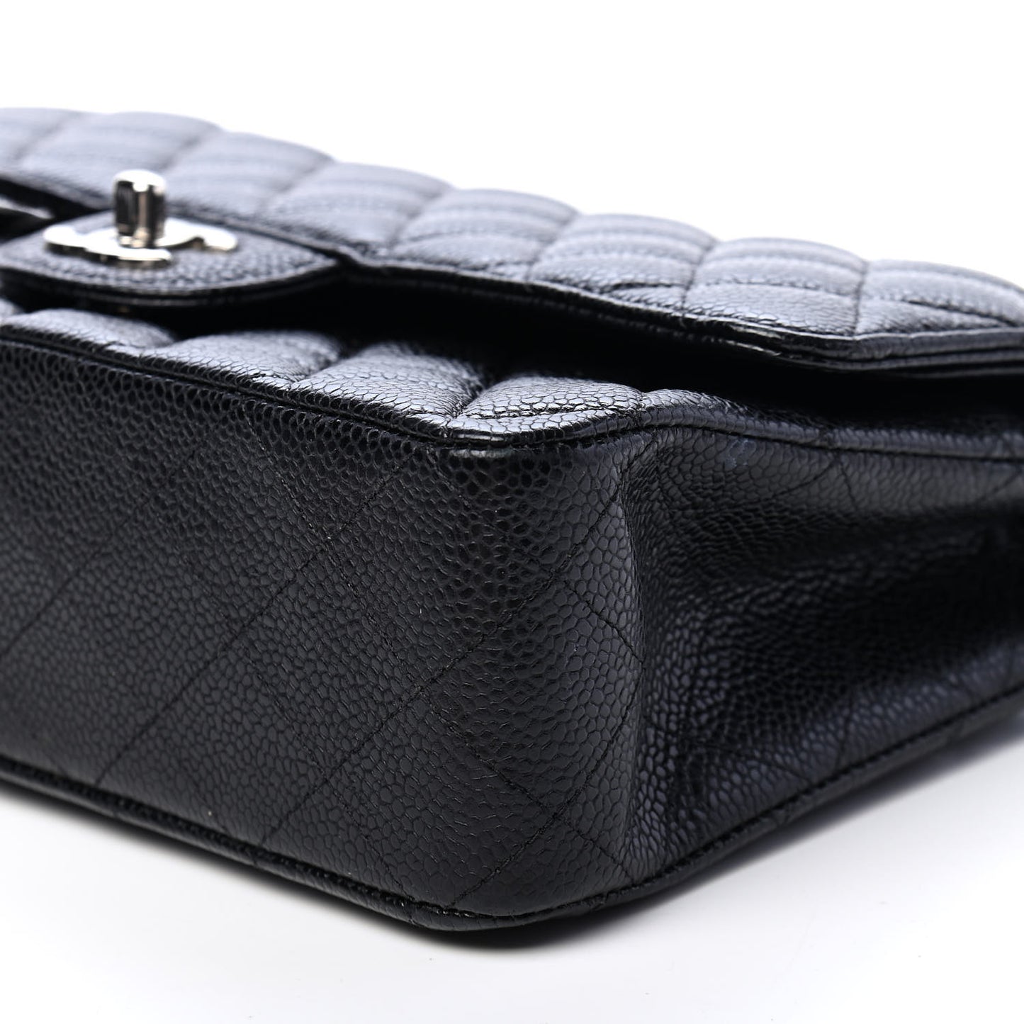 Caviar Quilted Medium Double Flap Black