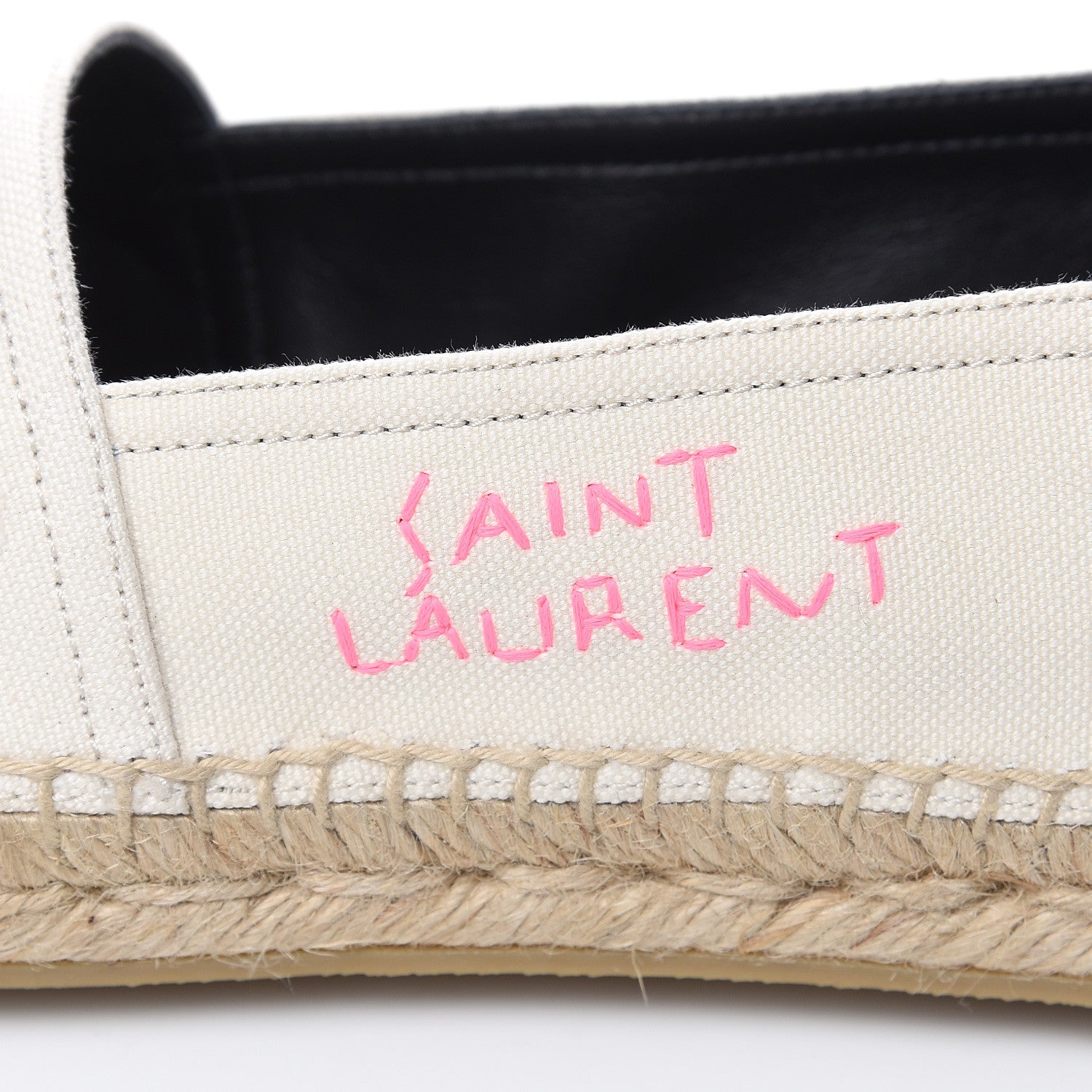 Saint Laurent Canvas Elba Logo Embroidered Espadrilles 39 Panna 6 of 10