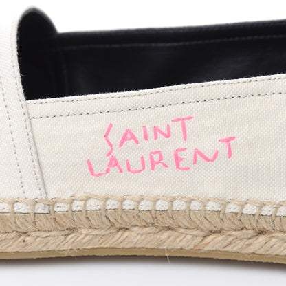 Saint Laurent Canvas Elba Logo Embroidered Espadrilles 39 Panna 6 of 10