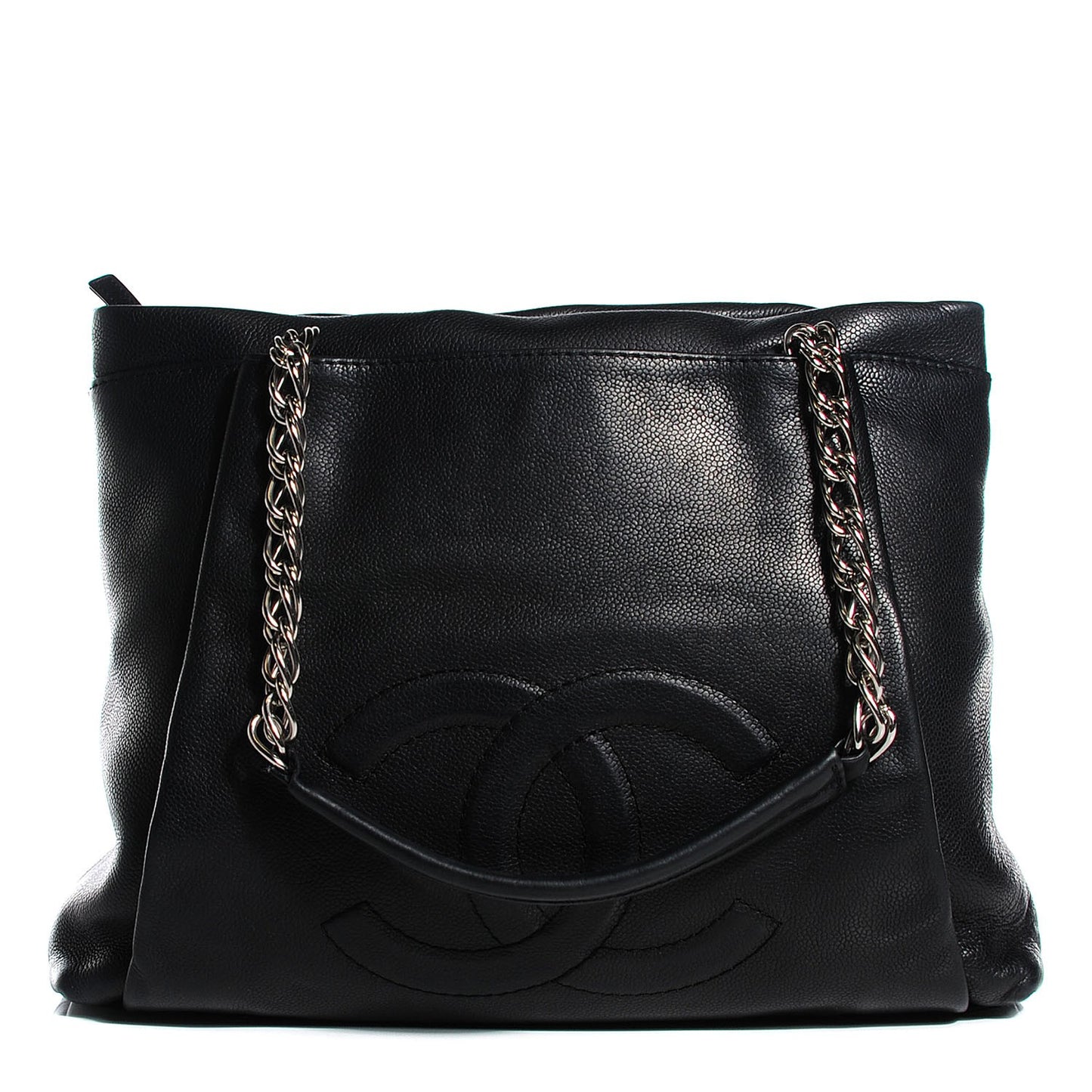 Caviar Large CC Tuck Tote Black