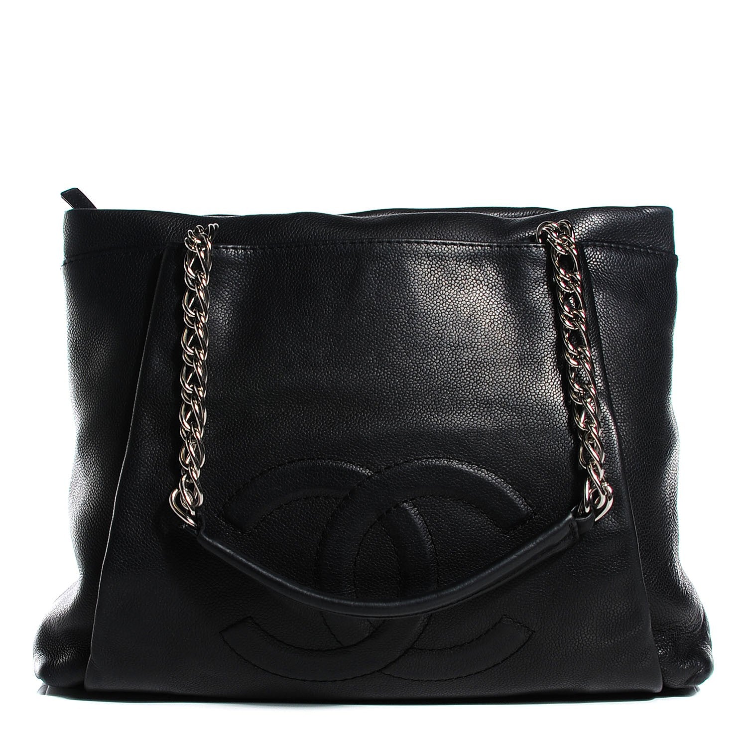 Chanel Caviar Large CC Tuck Tote Black 1 of 7