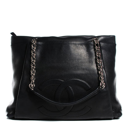 Chanel Caviar Large CC Tuck Tote Black 1 of 7