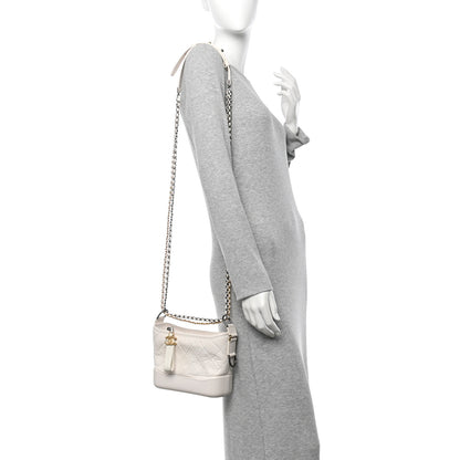 Chanel Aged Calfskin Quilted Small Gabrielle Hobo White 2 of 10