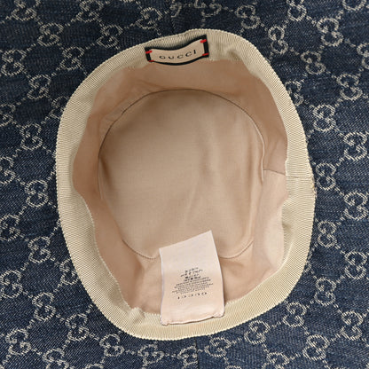 Gucci Eco Washed Denim GG Monogram Brim Hat M Blue 7 of 9