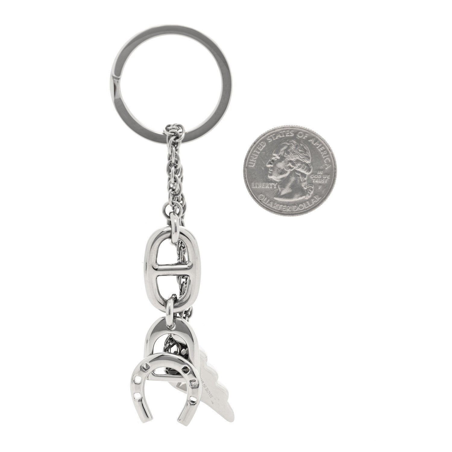 Hermes Palladium Bon Voyage Key Ring 2 of 4