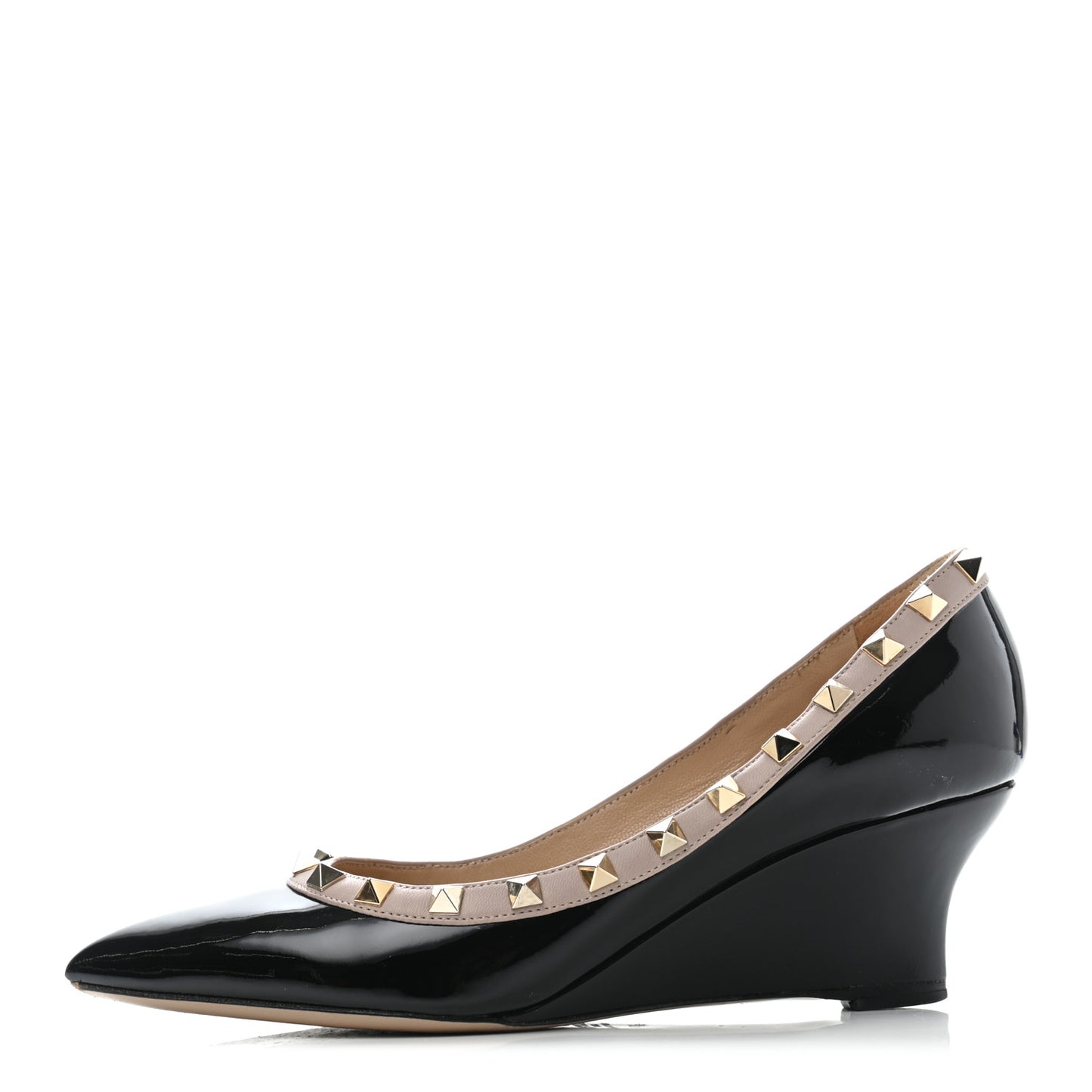 Patent Rockstud 70mm Wedges 37 Black Poudre
