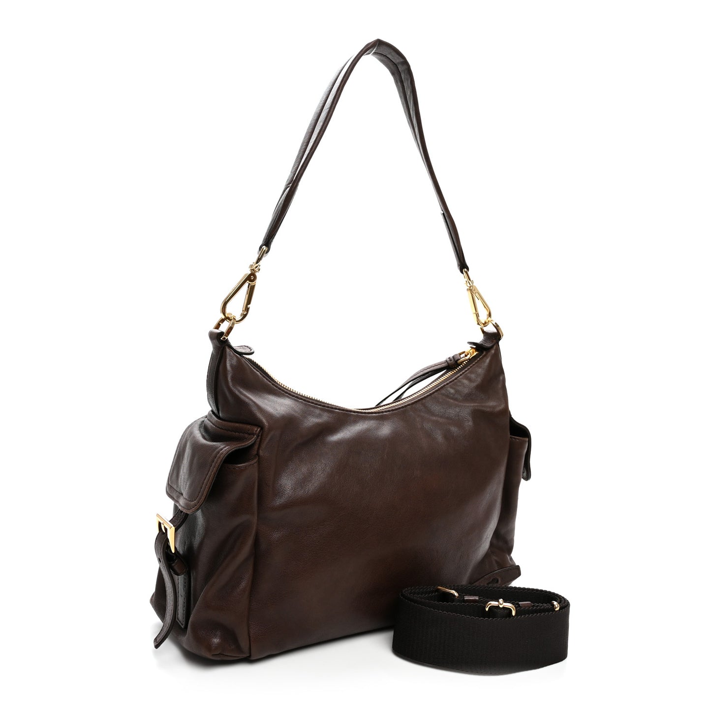 Nappa Large Explore Shoulder Bag Sienna