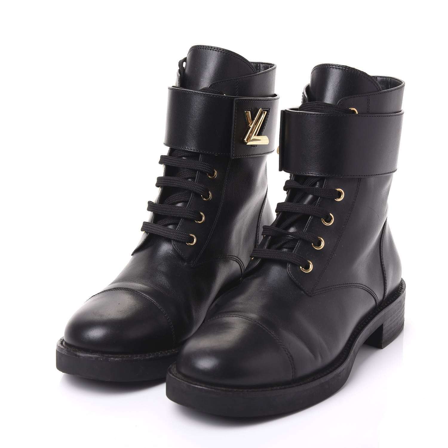 Louis Vuitton Calfskin Wonderland Ranger Boots 40 Black 3 of 8