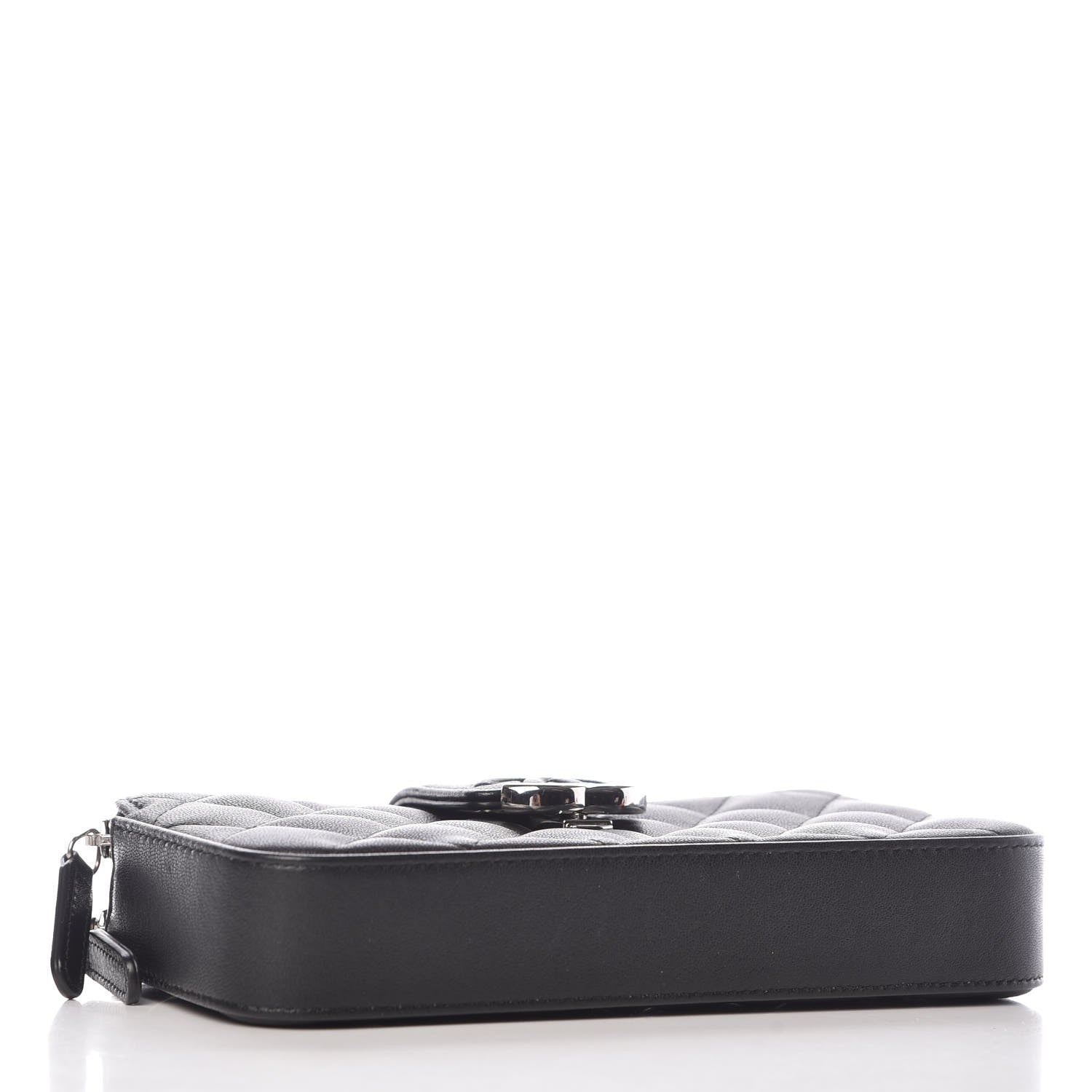 Chanel Lambskin Quilted CC Box Clutch With Chain Black 4 of 9