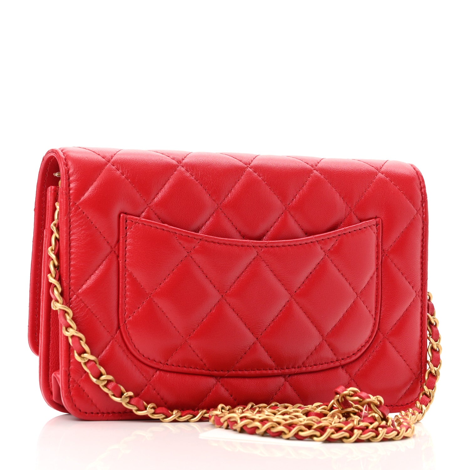 Chanel Lambskin Plexiglass Quilted Coco Love Wallet On Chain WOC Red 3 of 12